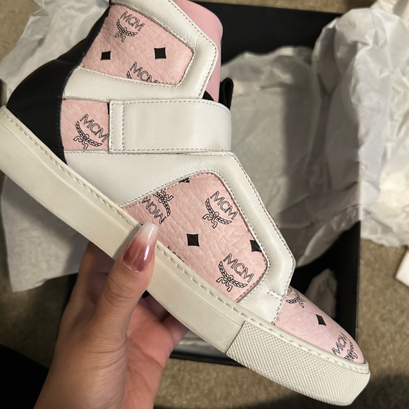❌SOLD MCM High-Top Sneakers in Monogram Pink with White size 39 (Men’s) - Picture 8 of 11